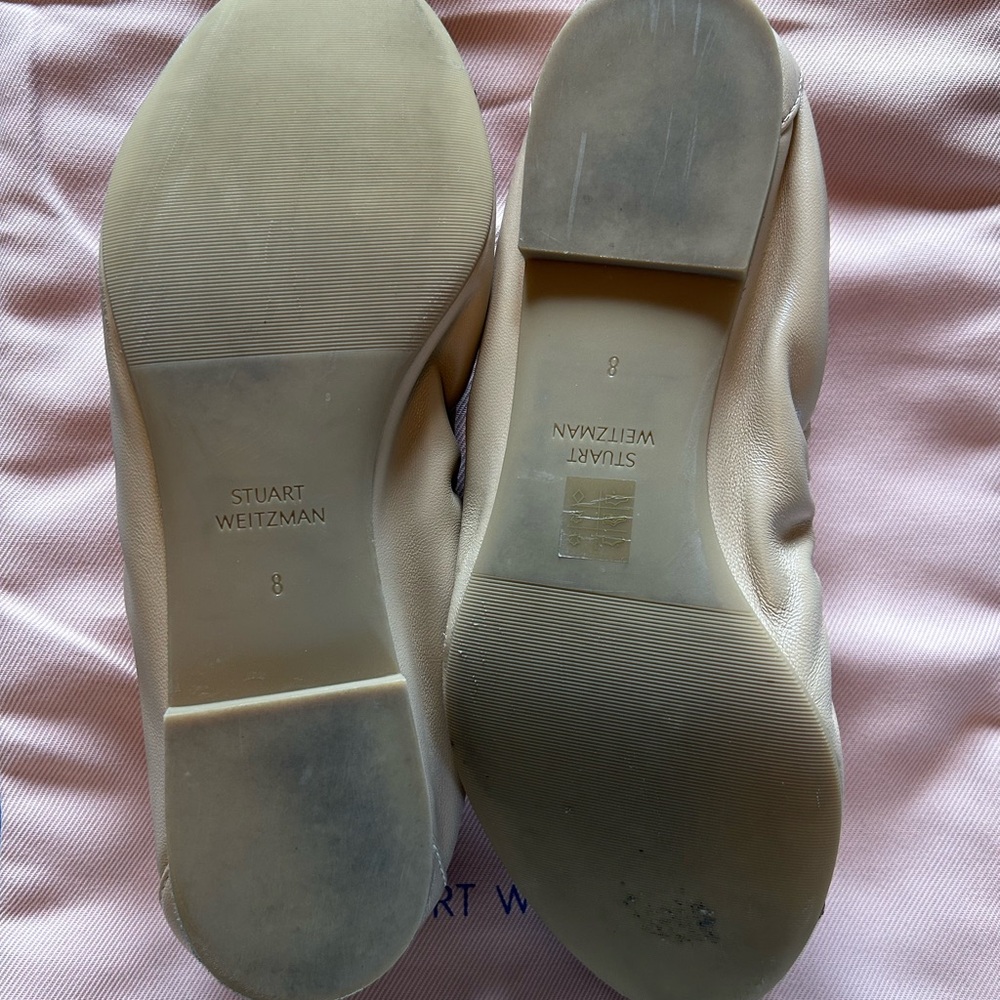 Stuart Weitzman Tan and Black Captoe Flats - Picture 5 of 5